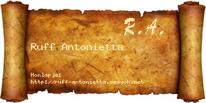 Ruff Antonietta névjegykártya